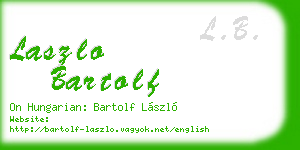laszlo bartolf business card